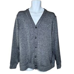 Nike Men’s Dri-Fit Player Golf Cardigan Sweater XL Button V-Neck Gray BV0394